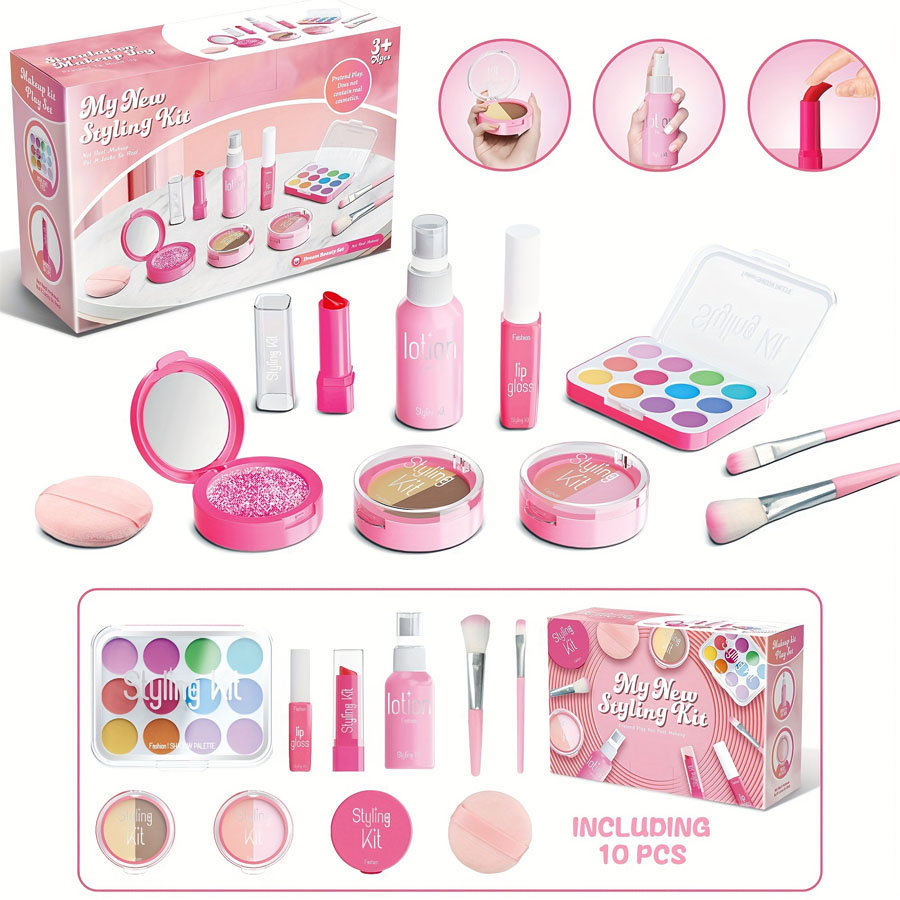 Beauty Makeup Box Set - Set mainan riasan anak, Set mainan