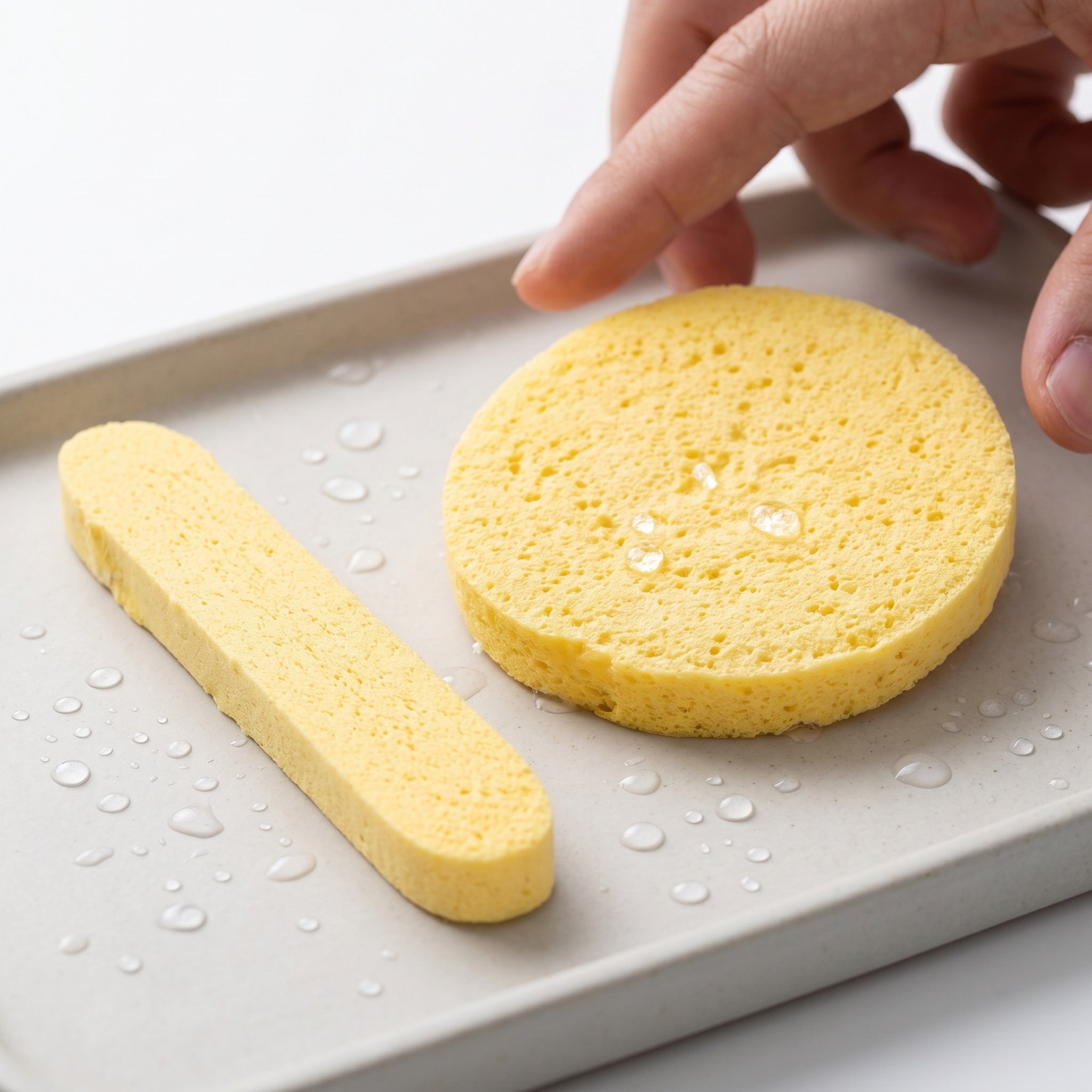 Beauty Makeup Sponge - Spons Makeup Bulat Terkompresi, Bantalan Pembersih