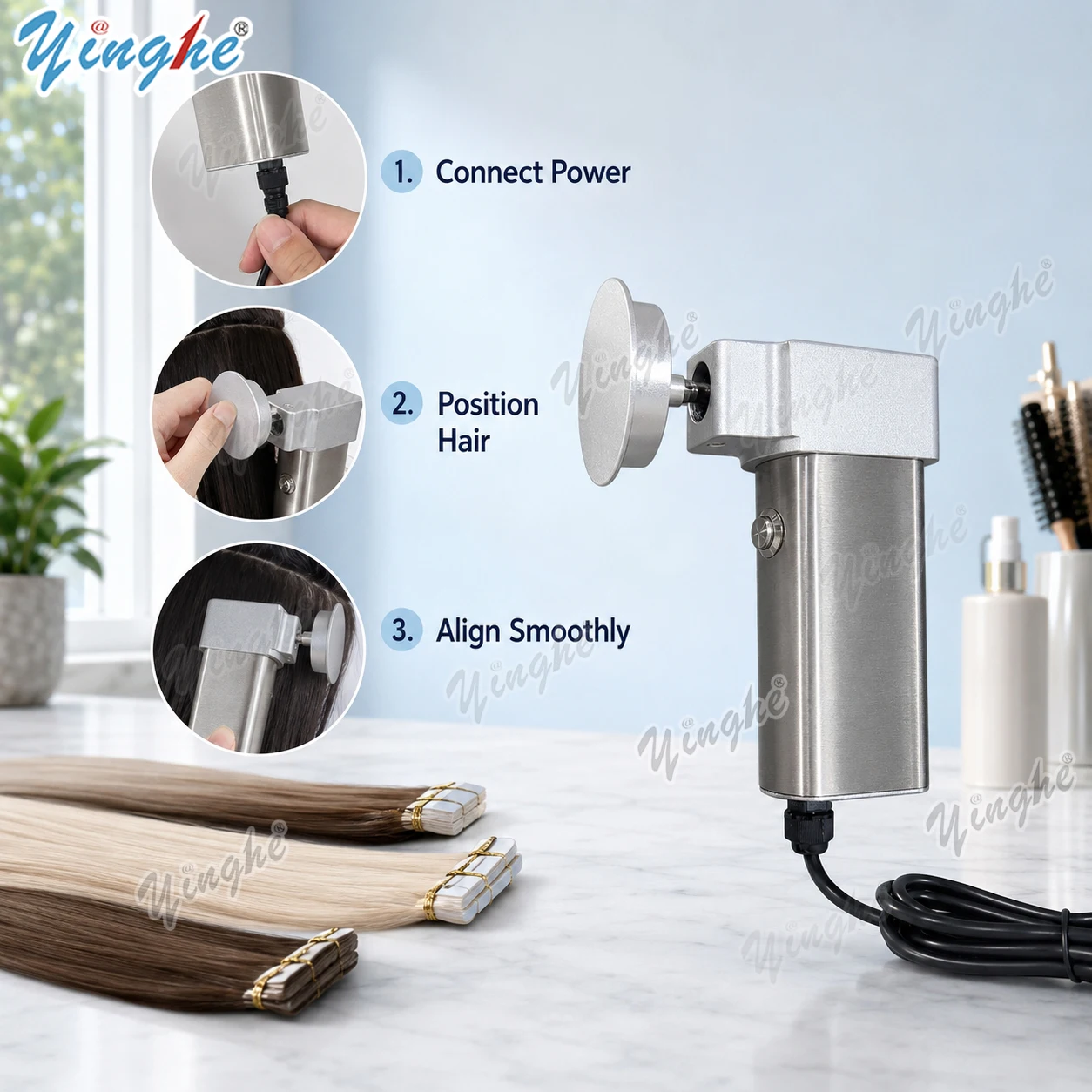Hair Straightener - Penata Rambut Otomatis Profesional untuk Salon,