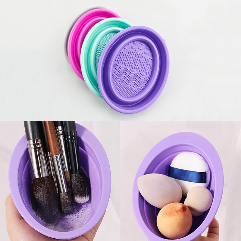 Beauty Makeup Sponge - Pembersih Kuas Rias Silikon Lembut Mangkuk