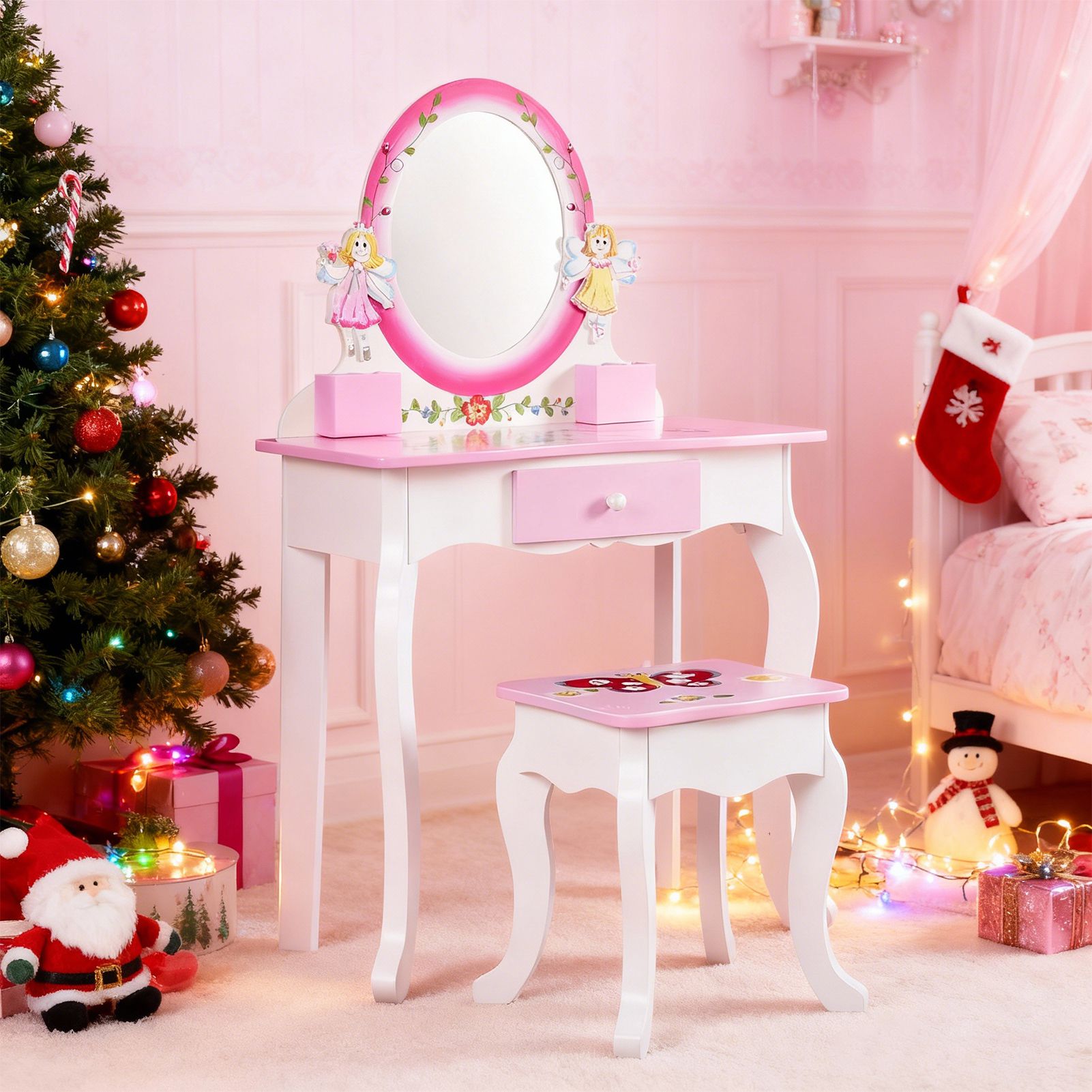 Beauty Flower Makeup - Set Meja Rias Anak Motif Bunga