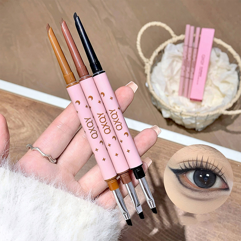 Makeup Brush Set - QXQY Eyeliner Kepala Ganda, Pensil Alis