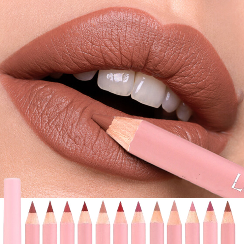 Lip Liner Pencil - Lipstik Matte pensil Lipliner coklat Nude,