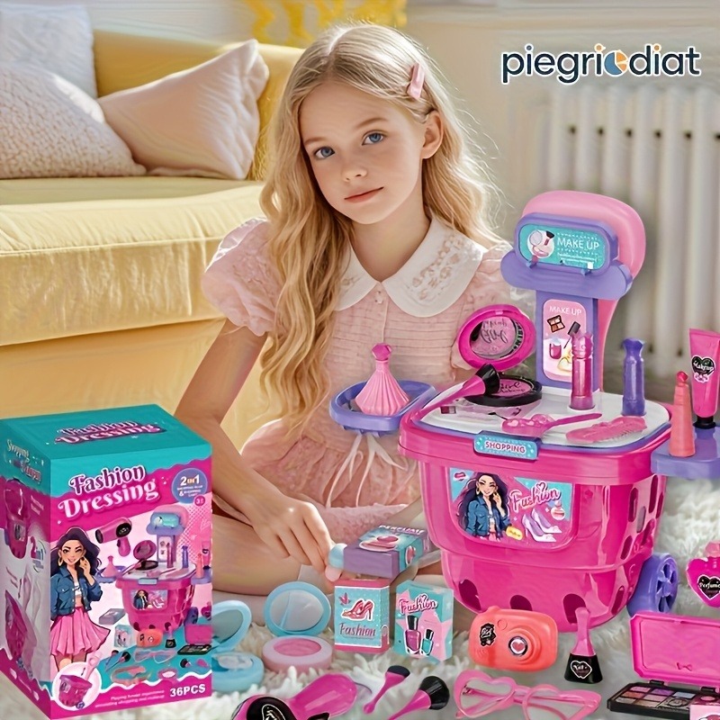 Ms Beauty Makeup - 36 Buah Set Troli Mainan Rias