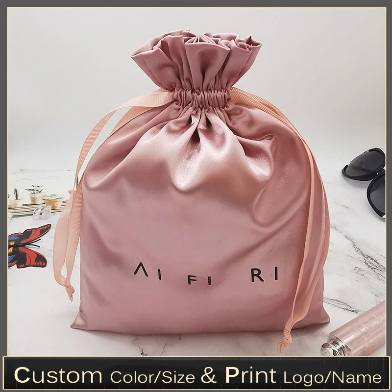 Beauty Flower Makeup - Tas Serut Satin Logo Kustom untuk