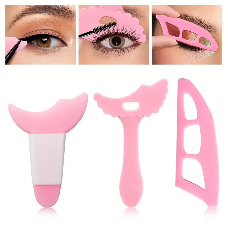 3Pcs Stensil Rias Mata Silikon - Beauty Makeup Drawing ulasan dan harga