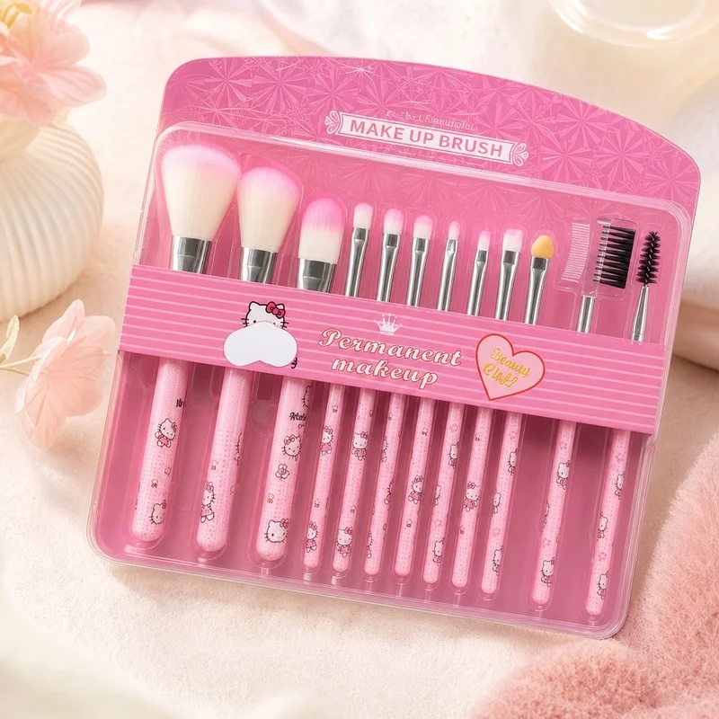 Set Kuas Makeup Hello Kitty 12 - Makeup Beauty Ro ulasan dan harga