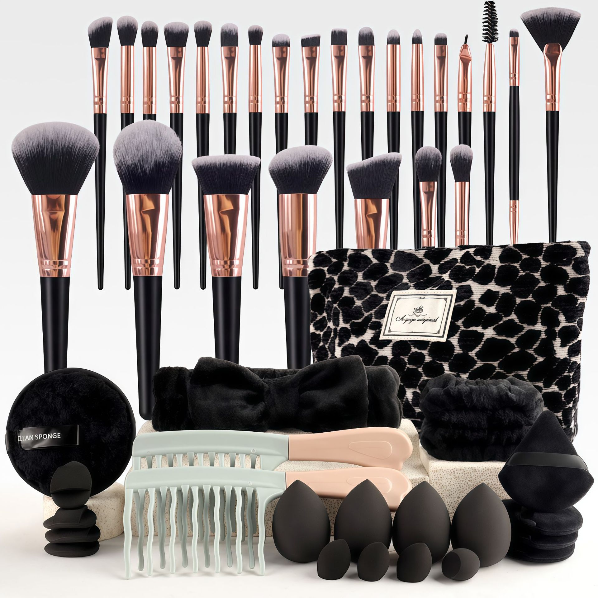 Set Kuas Makeup Gaya Chic deng - Beauty Makeup Brushes ulasan dan harga