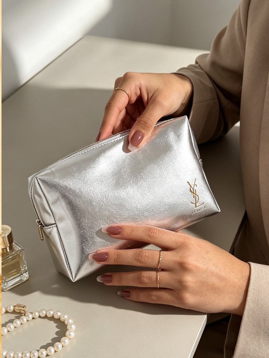 Tas YSLs Tas Makeup Kulit Imit - Ysl Beauty Makeup Bag ulasan dan harga