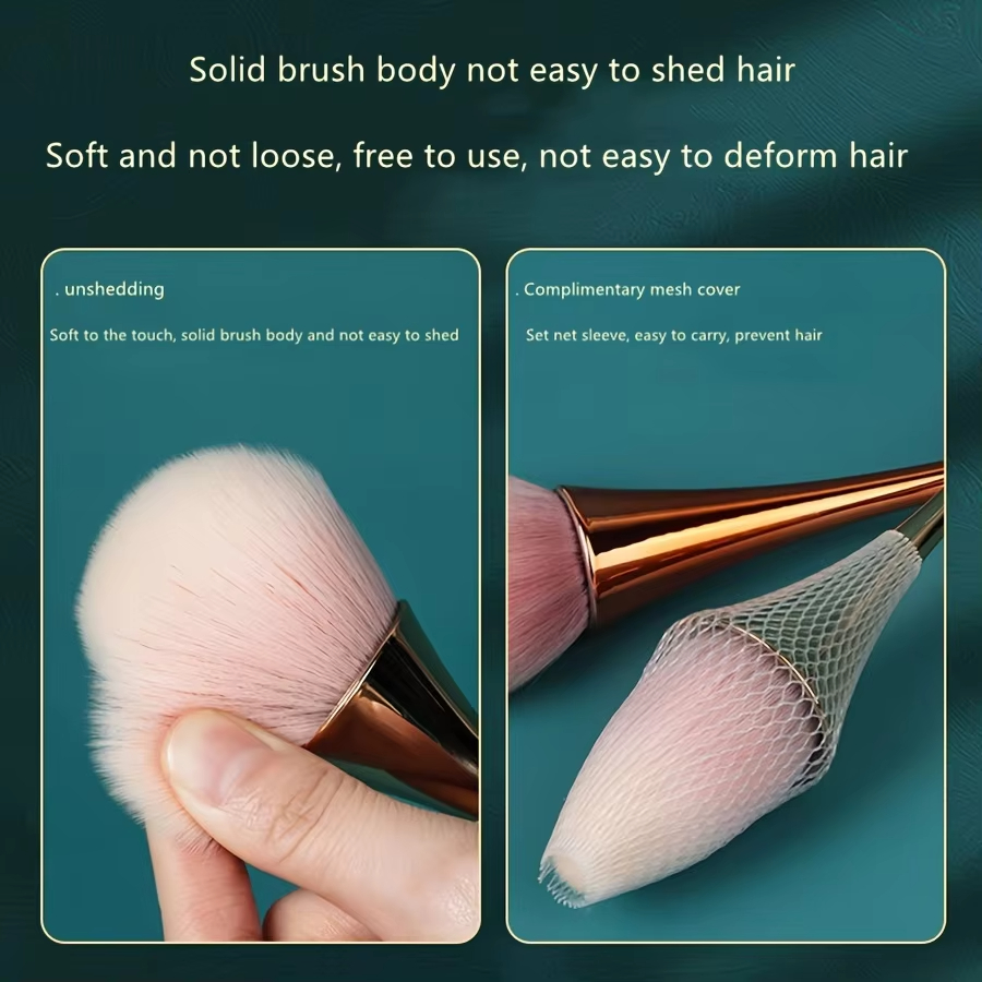 Rose gold Fan kuas Makeup, sik - Beauty Flower Makeup ulasan dan harga