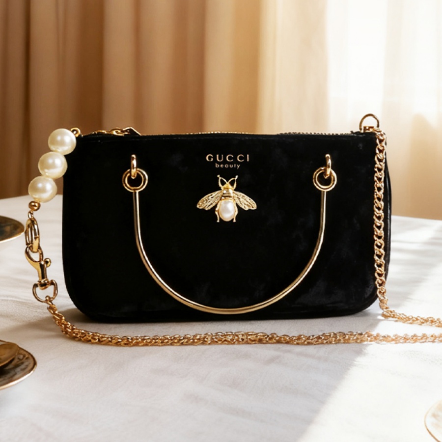 Tas Wanita Gucci Hitam Beludru - Ysl Beauty Makeup ulasan dan harga