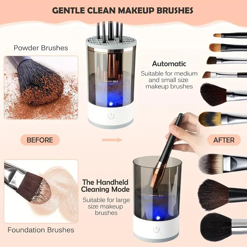 Pembersih Kuas Rias Elektrik P - Makeup Brush Set ulasan dan harga