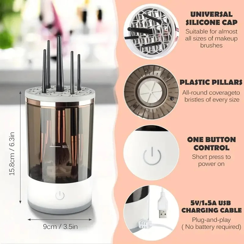 Pembersih Kuas Rias Elektrik P - Makeup Brush Set ulasan dan harga
