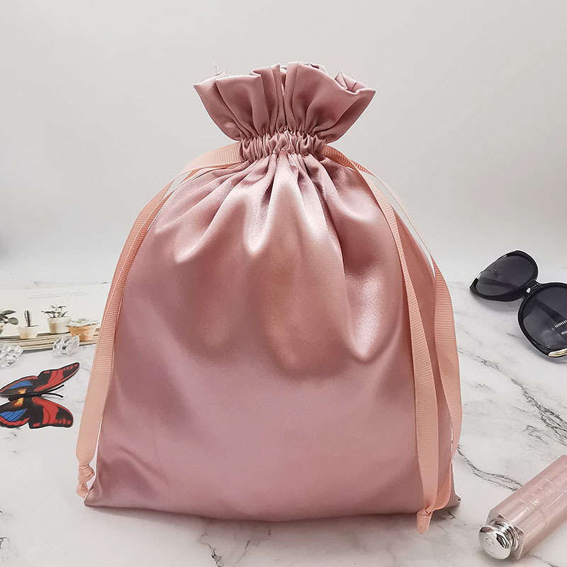 Tas Serut Satin Logo Kustom un - Beauty Flower Makeup ulasan dan harga