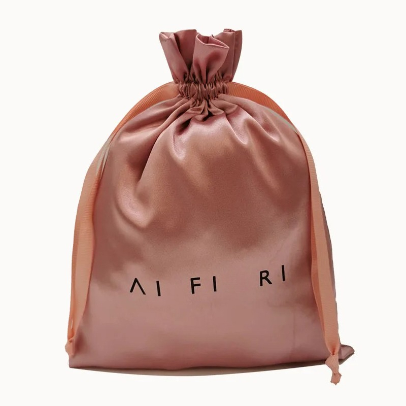Tas Serut Satin Logo Kustom un - Beauty Flower Makeup ulasan dan harga