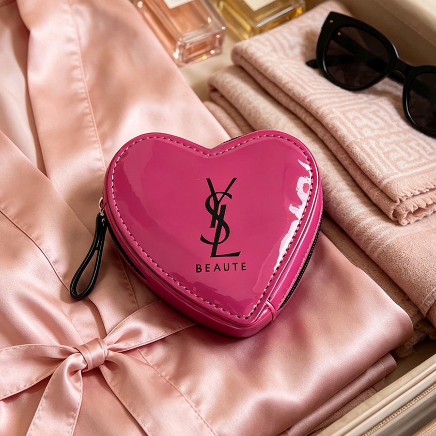 Tas Makeup YSL Blush Pink Berb - Ysl Beauty Makeup ulasan dan harga