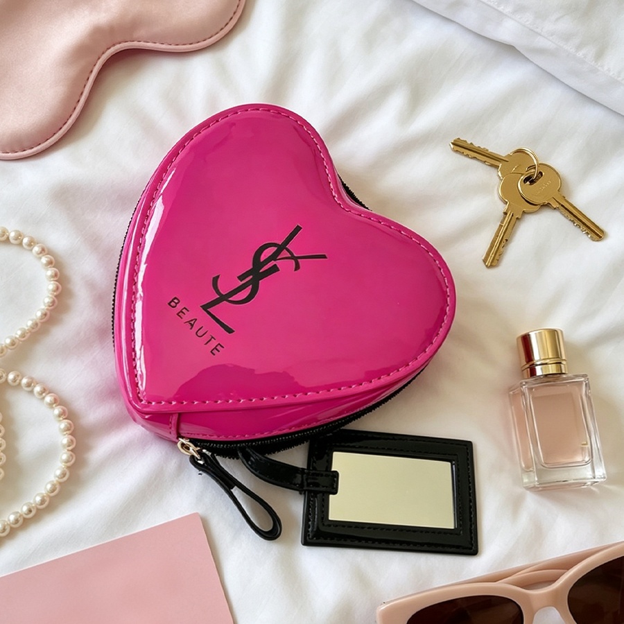 Tas Makeup YSL Blush Pink Berb - Ysl Beauty Makeup ulasan dan harga